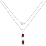 1.50 Carat Genuine Garnet and Pearl .925 Sterling Silver Pendant