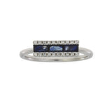 .63ct Diamond Sapphire Ring 14KT White Gold