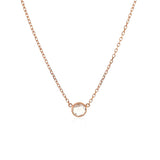 14k Rose Gold 17 inch Necklace with Round White Topaz