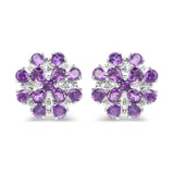 3.80 Carat Genuine Amethyst .925 Sterling Silver Earrings
