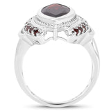4.06 Carat Genuine Garnet .925 Sterling Silver Ring
