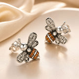 925 Sterling Silver Earrings with Pavé Setting CZ - 1.2x1.4cm for Women