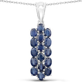 10.40 Carat Genuine Blue Sapphire .925 Sterling Silver 3 Piece Jewelry Set (Ring, Earrings, and Pendant w/ Chain)