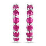 1.56 Carat Genuine Ruby .925 Sterling Silver Earrings