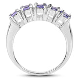 0.85 Carat Genuine Tanzanite .925 Sterling Silver Ring