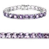 27.60 Carat Genuine Amethyst .925 Sterling Silver Bracelet
