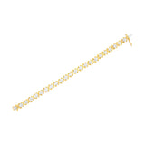 10K Yellow Gold Plated Sterling Silver 2 cttw Diamond "XOXO" Bracelet (J-K Clarity, I1-I2 Color) - Size 7.25"