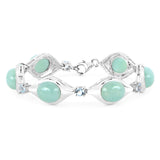 39.72 Carat Genuine Aquamarine .925 Sterling Silver Bracelet