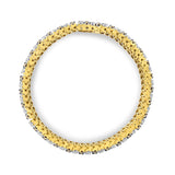 10K Yellow Gold 10-1/3 Cttw Alternating Coco Color and White Diamond 5 Row Tennis Bracelet (Brown/H-I Color, SI1-SI2 Clarity) - Size 7.25