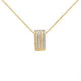 14K Yellow Gold 2 1/3 cttw Princess Cut Diamond Block Pendant Necklace (H-I, SI1-SI2)