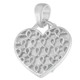 .925 Sterling Silver 1/10 cttw Diamond Heart Pendant Necklace (H-I, I1-I2)