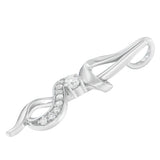 Espira 10K White Gold 1/5 cttw Round Cut Diamond Swirl Pendant Necklace (J-K, I1-I2)