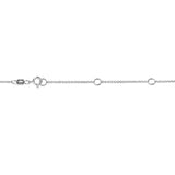 AGS Certified 10K White Gold 1/5 Cttw Bezel Set Round Diamond Solitaire 16-18" Adjustable Pendant Necklace (H-I Color, SI1-SI2 Clarity)