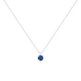 14K White Gold 1/4 Cttw Round Brilliant Cut Lab Grown Blue Diamond 4-Prong Solitaire Pendant Necklace (Blue Color, VVS2-VS1 Clarity) - 18"