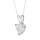14K White Gold 3/8 Cttw Heart-Shaped Diamond Classic Solitaire 18" Pendant Necklace (H-I Color, VS2-SI1 Clarity)