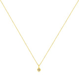 14K Yellow Gold Plated .925 Sterling Silver 1/2 Cttw Brilliant Round Cut Diamond Solitaire Milgrain 18" Pendant Necklace (K-L Color, I2-I3 Clarity)