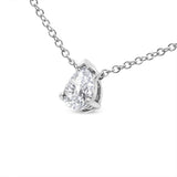 AGS Certified 14K White Gold 1/2 Cttw Diamond Pear 18" Pendant Necklace (H-I Color, VS2-SI1 Clarity)