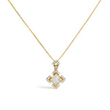 10K Yellow Gold 3/8 Cttw Princess Diamond Geometric Pendant Necklace