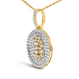 10K Yellow Gold 2-1/3 Cttw Diamond Bitcoin Letter B Pendant Necklace