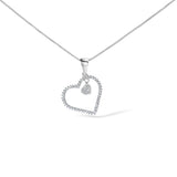 925 Sterling Silver 1/3ct TDW Diamond Heart Pendant Necklace
