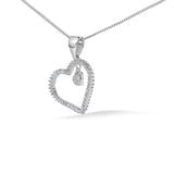 925 Sterling Silver 1/3ct TDW Diamond Heart Pendant Necklace
