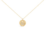 10K Yellow Gold Diamond Accent Crescent Moon Pendant Necklace