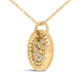 10K Yellow Gold Diamond Accent Crescent Moon Pendant Necklace