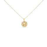 10K Yellow Gold 3 Leaf Clover 1/6 Cttw Diamond Pendant Necklace