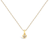 14K Yellow Gold Plated Sterling Silver 1/5 Cttw Diamond Swirl Pendant Necklace