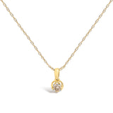 14K Yellow Gold Plated Silver 1/5 Cttw Diamond Openwork Pendant Necklace