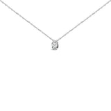 Sterling Silver 1/2 Cttw Lab Grown Diamond Oval Halo Pendant Necklace