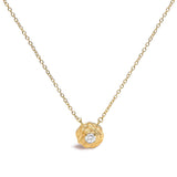 14K Yellow Gold Plated Sterling Silver 1/5 Cttw Lab Grown Diamond Rose Pendant Necklace