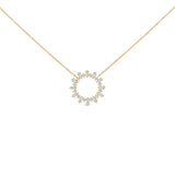 14K Yellow Gold Plated Sterling Silver 3/4 Cttw Diamond Starburst Pendant Necklace