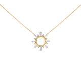 14K Yellow Gold Plated Sterling Silver 5/8 Cttw Diamond Open Starburst Pendant Necklace
