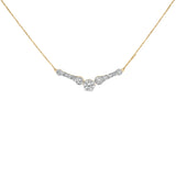 10K Yellow Gold Plated Sterling Silver 1 1/2 Cttw Lab Grown Diamond V Bar Necklace