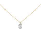 10K Yellow Gold Plated .925 Sterling Silver 1 1/2 Cttw Lab Grown Diamond Galaxy Halo Pendant Necklace