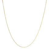 Solid 14K Yellow Gold 0.75mm Classic Box Chain Necklace. Unisex Chain - Size 16 Inches
