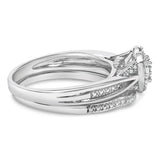 Sterling Silver 1/5 Cttw Diamond Heart Motif Bridal Set
