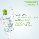 Bioderma Sebium H2O Cleansing Water for Combination/Oily Skin - 8.45 fl oz, Non-Comedogenic, No-Rinse Formula