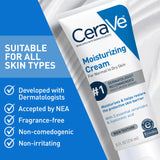CERAVE Moisturizing Face Cream with SPF 50 - Hydrating, Non-Comedogenic Skincare for Normal to Dry Skin