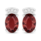 1.35 Carat Genuine Pink Tourmaline and White Diamond 14K White Gold Earrings