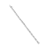 14K White Gold 3.0 Cttw Invisible Set Princess Cut Diamond Link and Buckle 7.25" Tennis Bracelet (I-J Color, I1-I2 Clarity)