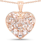2.95 Carat Genuine Morganite and White Zircon .925 Sterling Silver Pendant