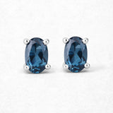 1.08 Carat Genuine London Blue Topaz .925 Sterling Silver Earrings