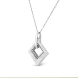 .925 Sterling Silver Pave-Set Diamond Accent Kite Shape 18" Pendant Necklace (I-J Color, I1-I2 Clarity)