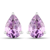 1.25 Carat Genuine Amethyst .925 Sterling Silver Earrings