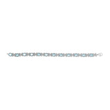 .925 Sterling Silver Oval Blue Topaz Diamond Butterfly Link Bracelet (I-J Color, I1-I2 Clarity) - Size 7" Inches