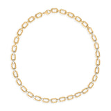 Gold Vermeil .925 Sterling Silver 1/4 Cttw Diamond Bold Octagonal Link Necklace