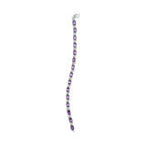 .925 Sterling Silver 7x5mm Oval Amethyst and Diamond Accent X-Link Bracelet (H-I Color, SI1-SI2 Clarity)  - Size 7"
