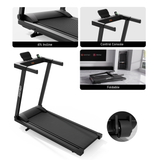 DeerRun All-New 2026 A1 Pro Move+ Smart Foldable Treadmill with 6% Incline & NFC | 350 lbs, 10 mph, Black